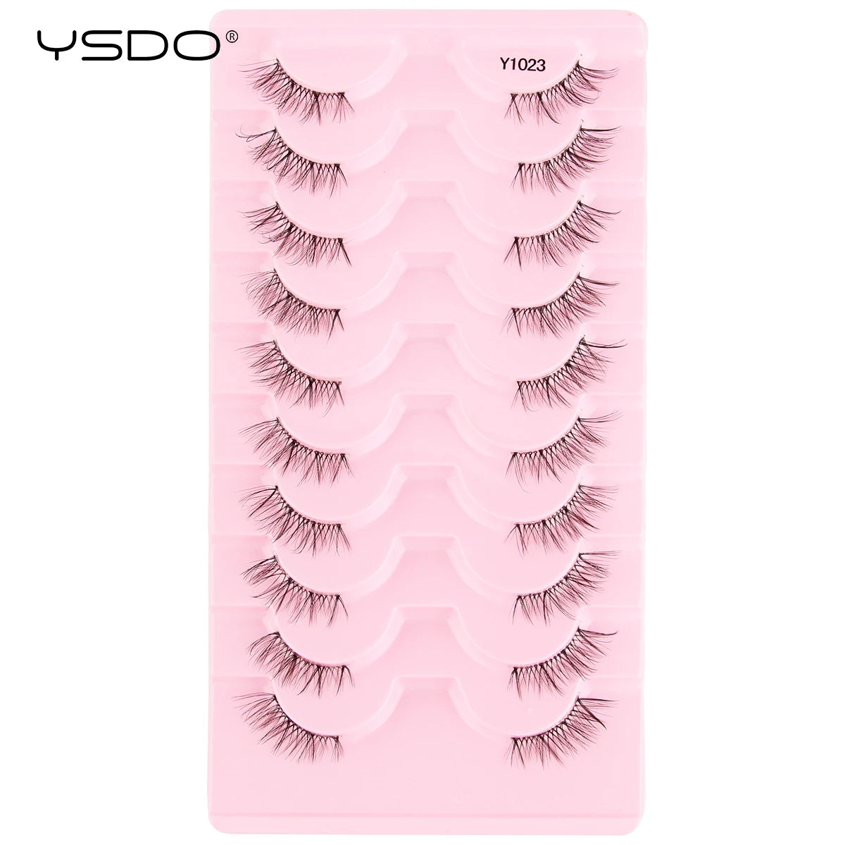 YSDO 5/10 Pairs Natural Soft Black Half Lashes