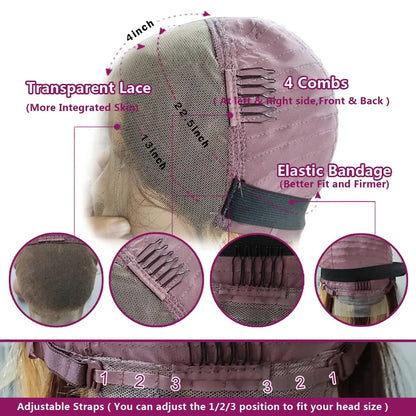 Blonde Ombre Brazilian Human Hair Lace Front Wig