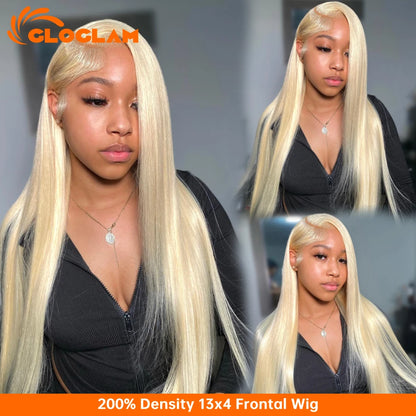 Straight 360 Lace Front Wig Human Hair Blonde 613