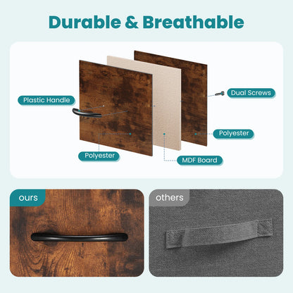 JHK Modern Wooden Dresser with 7 Fabric Drawers