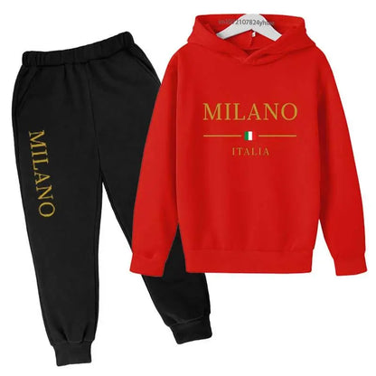 Kids Pullover Hoodie and Pants Tracksuit Set