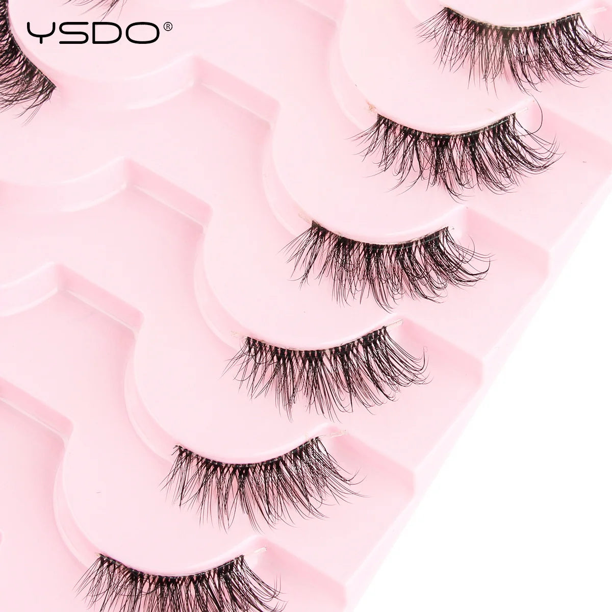 YSDO 5/10 Pairs Natural Soft Black Half Lashes