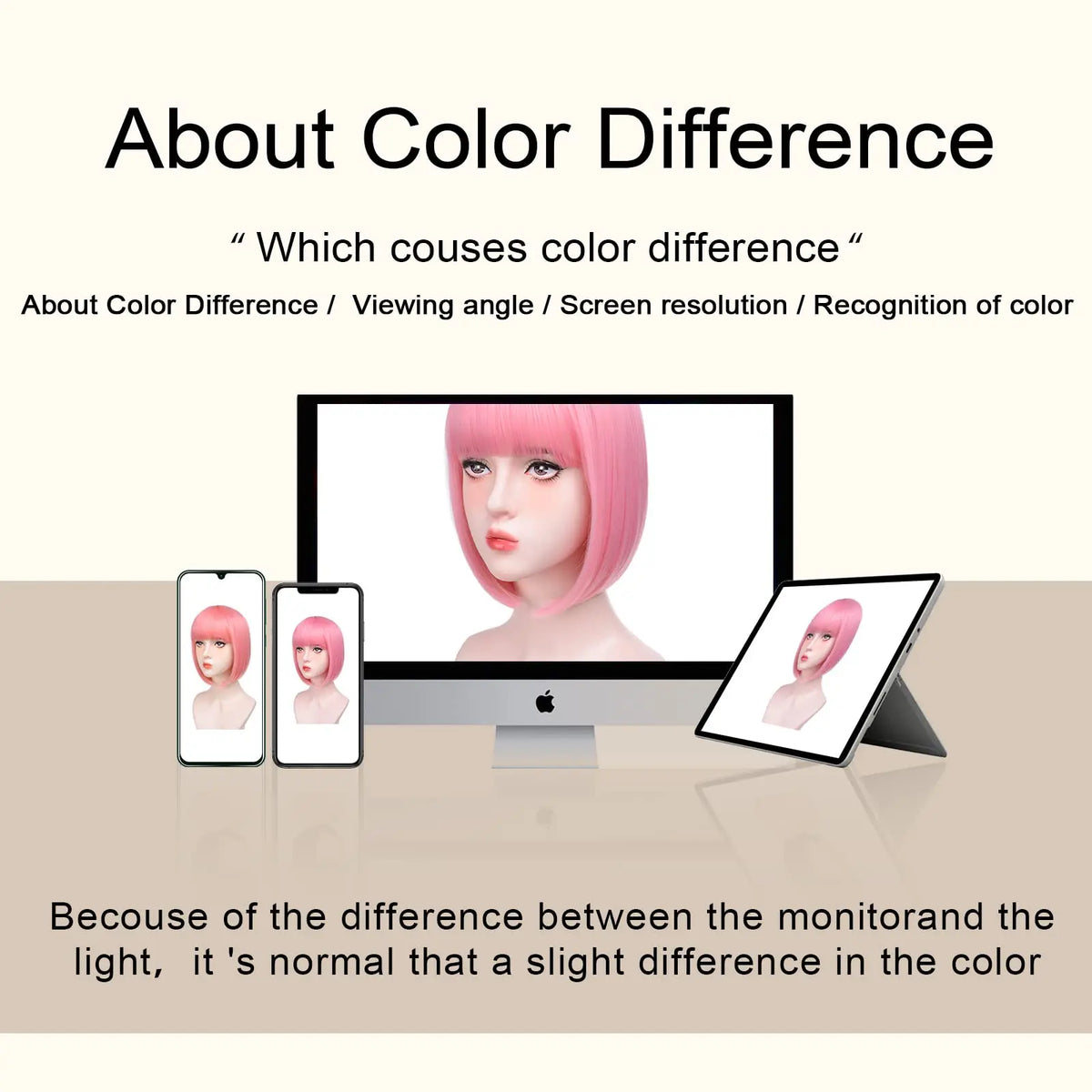 Pink Bob Synthetic Wig with Bangs for Cosplay