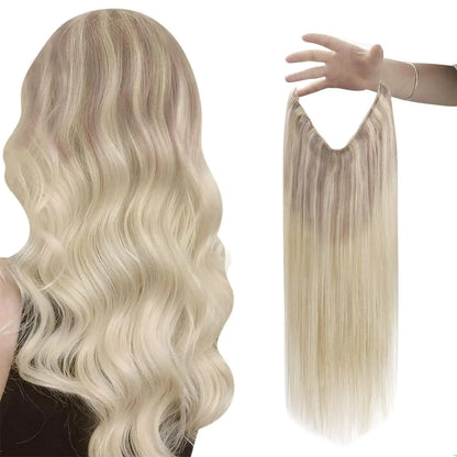 VeSunny Remy Hair One Piece Invisible Wire Extensions