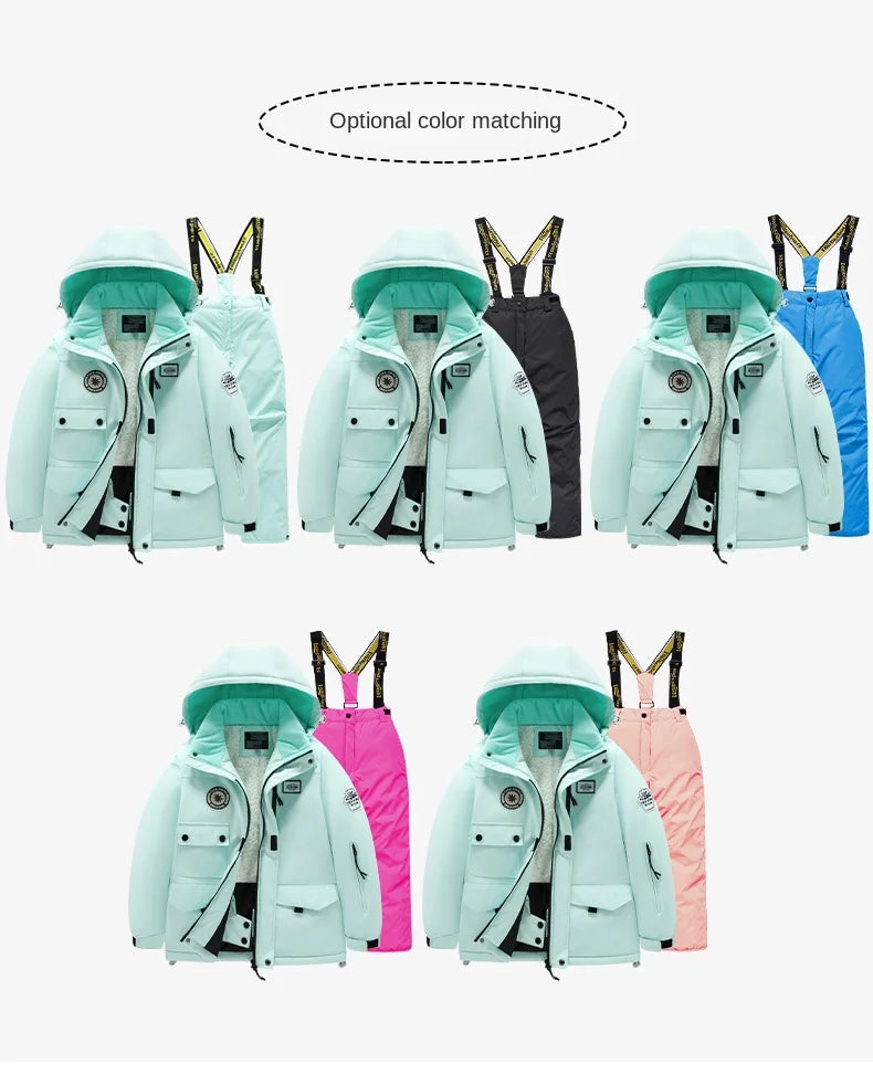 Winter Skiing Suit for Boys and Girls, Waterproof Polyester