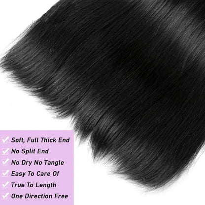 Brazilian Virgin Hair Straight Bundles Natural Black 26 28 30 Inch