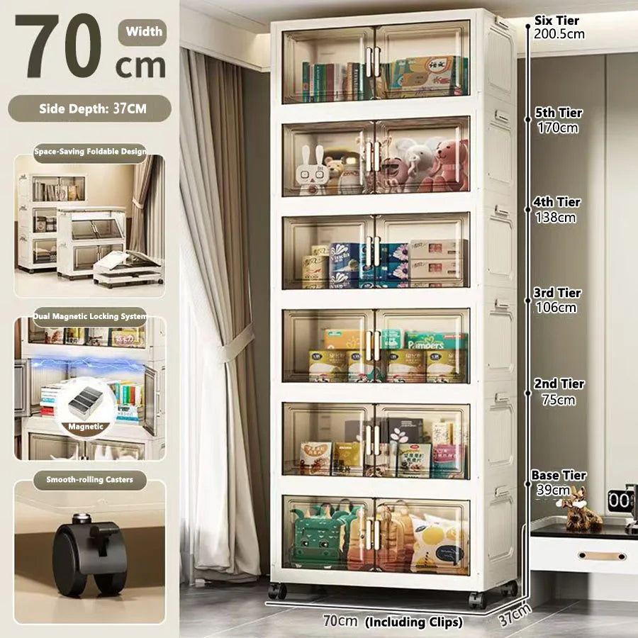 Large Capacity Plastic Folding Storage Cabinet