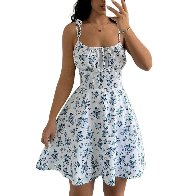 Women's Floral Spaghetti Strap Beach Dress