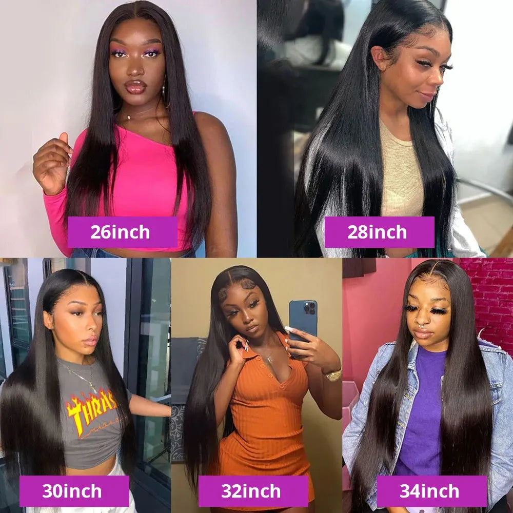 Bone Straight Lace Closure Wig Brazilian Human Hair 16-42 Inches