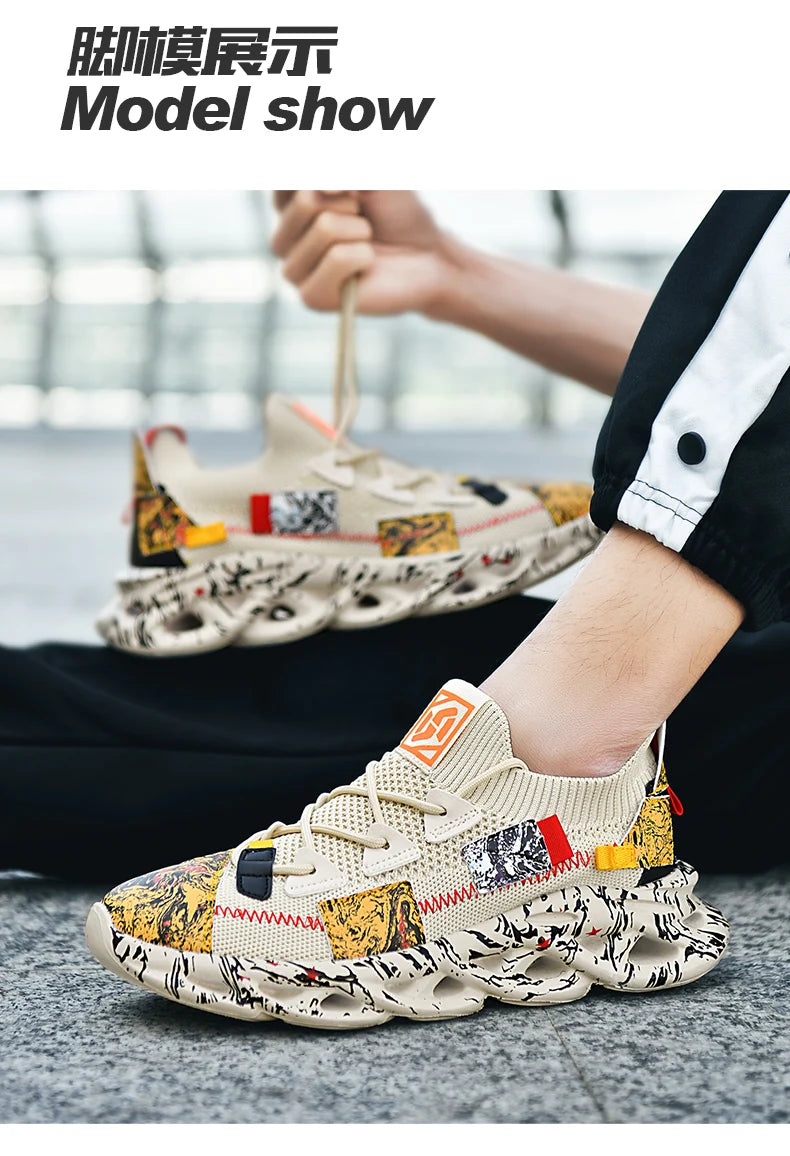 Men's Breathable Lace-Up Sneakers