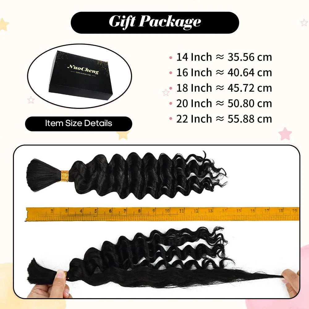 14 Inch Brazilian Virgin Deep Wave Braiding Hair