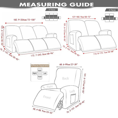 Soft Polyester Recliner Sofa Cover Solid Color