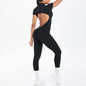 Backless Bodycon Scrunch Jumpsuit for Women Yoga Fitness