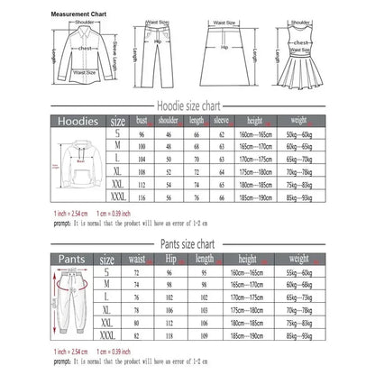 Men's Casual Fitness Printed Hooded Pullover and Pants