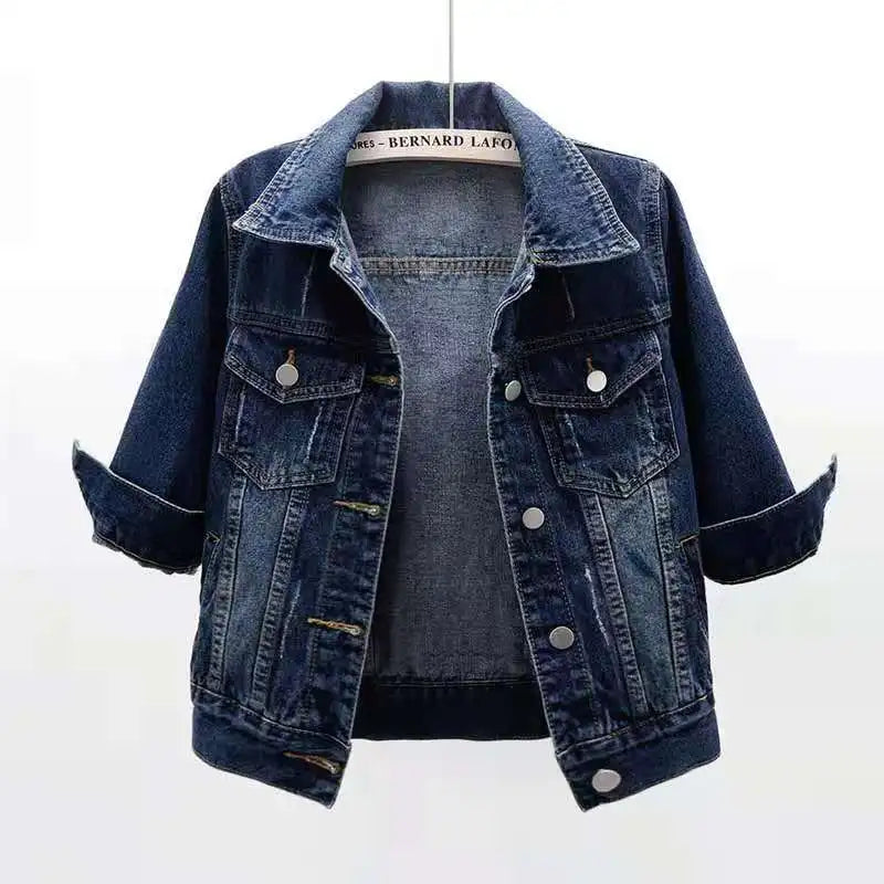 Women Cotton Denim Jacket Casual Spring Autumn Coat