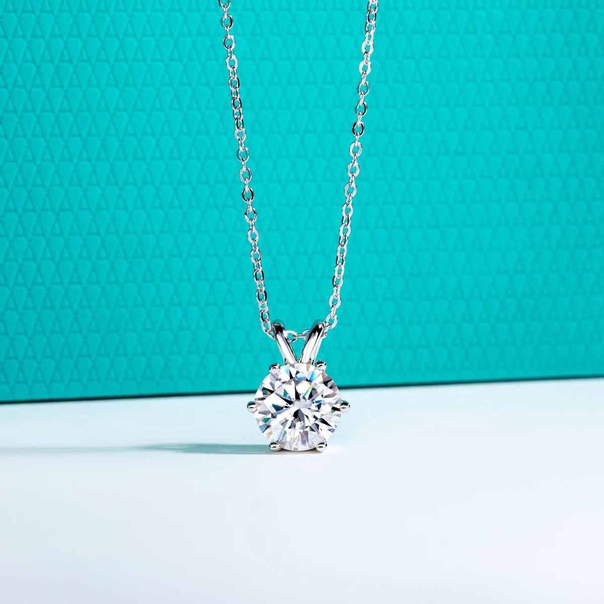 D Color Moissanite Diamond Pendant Necklace 18K Gold Plated