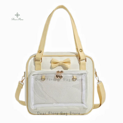 Y2K Transparent Bow Ita Bag Women Crossbody Handbag