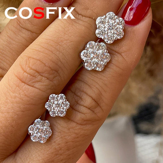 Moissanite Stud Earrings D Color Classic Silver Jewelry