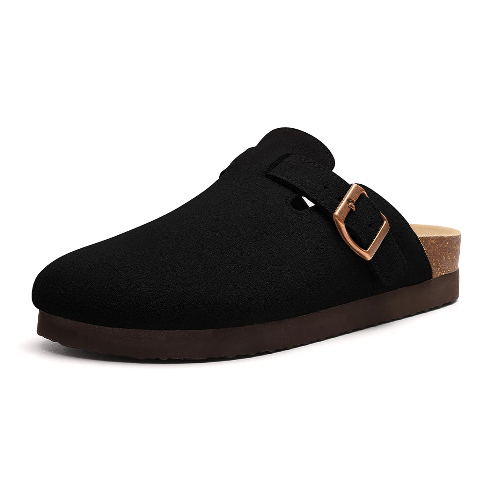 Shevalues Suede Clogs for Women Summer Mules with Arch Support