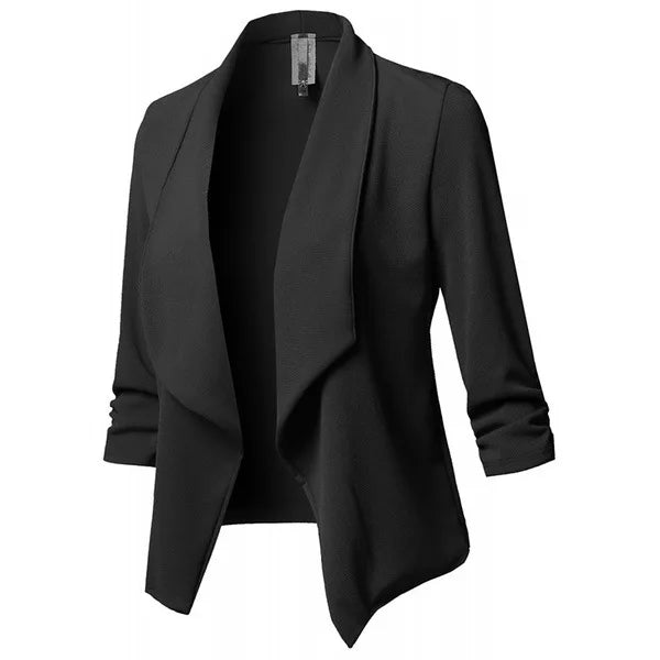 Black PU Leather Bodycon Blouse for Women