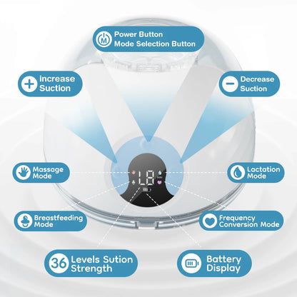 Wearable Electric Breast Pump with LED Display