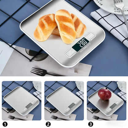 Digital Kitchen Scale Stainless Steel LED Display