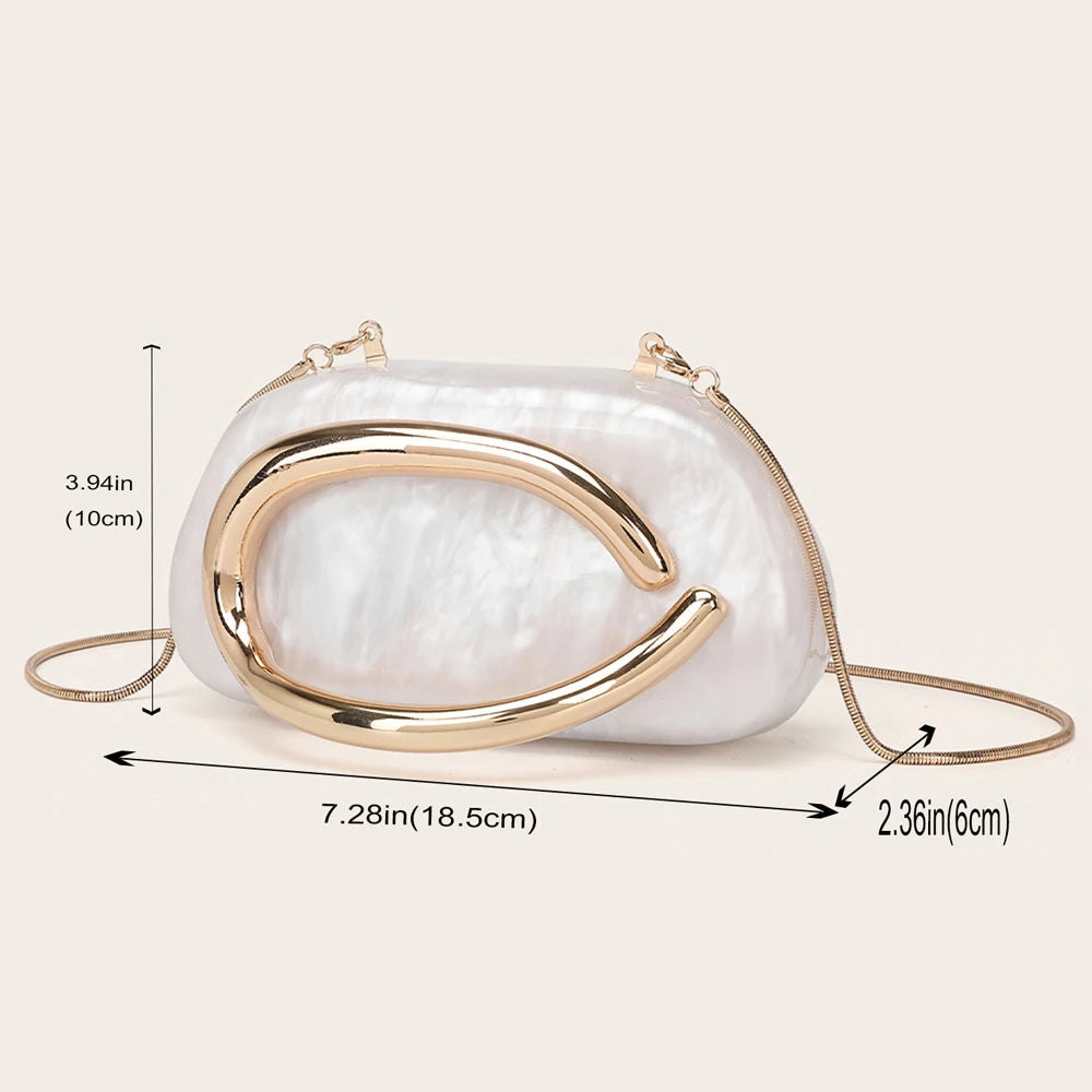 Gold PVC Evening Clutch Bag for Women