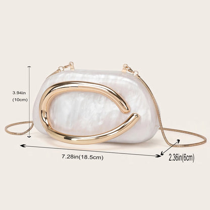 Gold PVC Evening Clutch Bag for Women