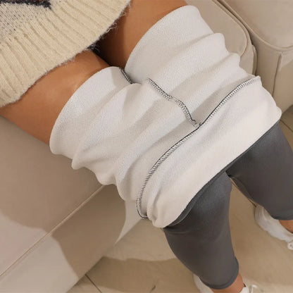Women High Waist Thermal Fleece Leggings Casual Pants