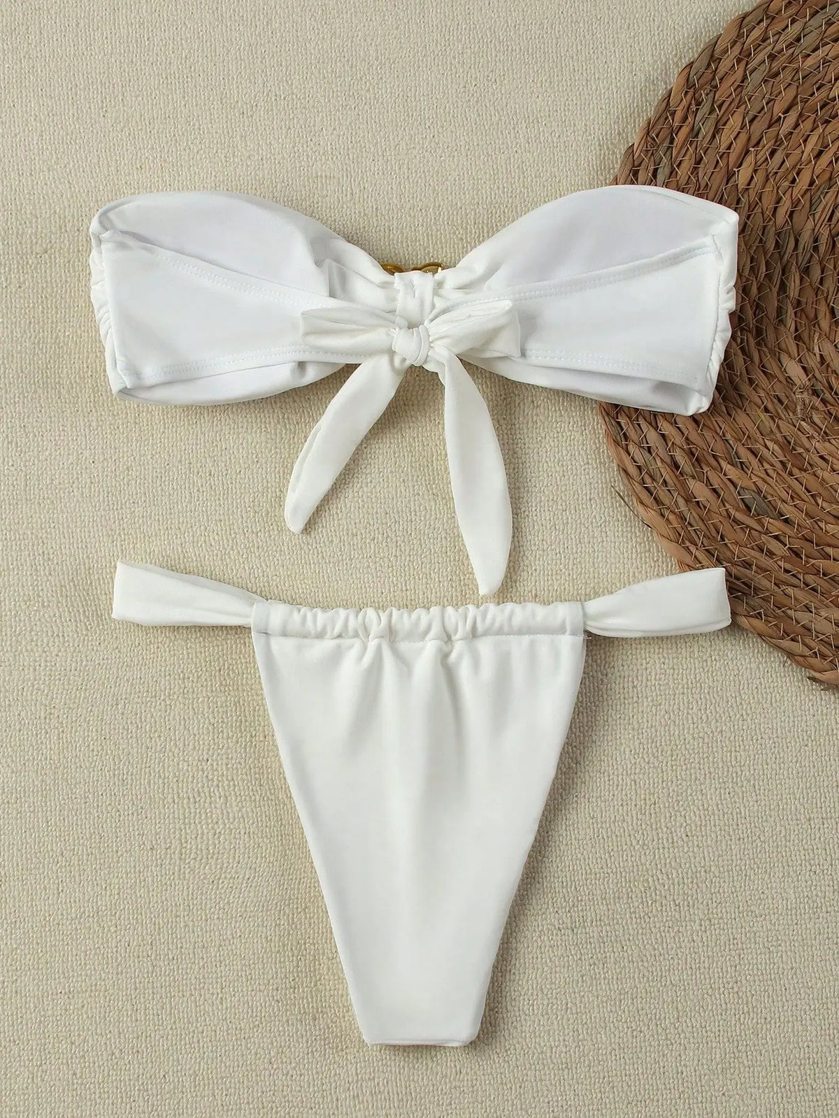 Bandeau Push-Up Bikini Set with Brazilian Thong