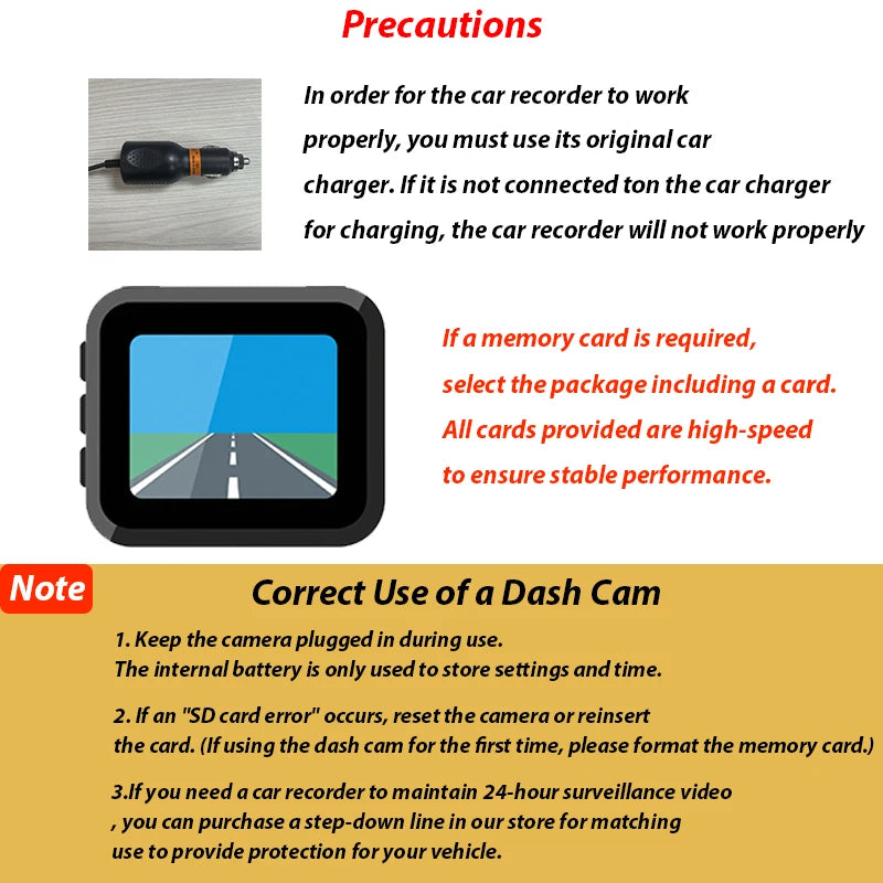 1080P Dash Cam with IR Night Vision and Loop Recording