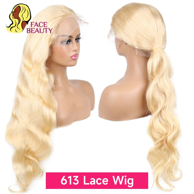 360 Lace Frontal Wig 613 Blonde Body Wave Human Hair
