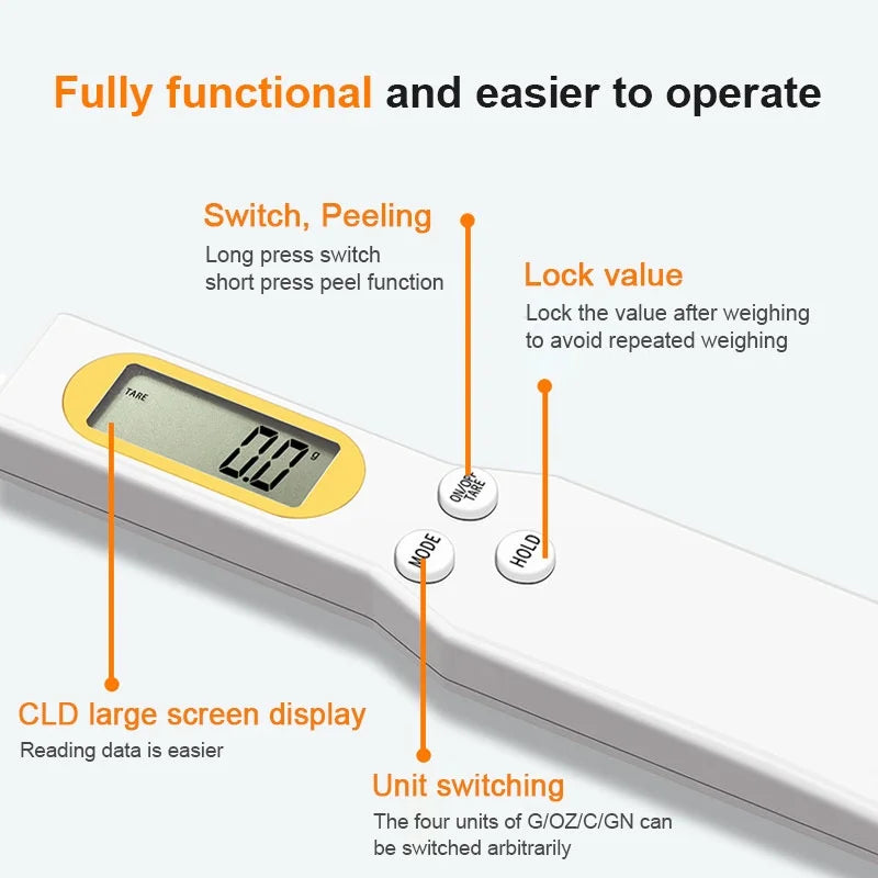 Mini Spoon Scale Digital Kitchen Scale 0.1-500g
