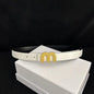 Thin 2.5cm Cowhide Leather Waist Belt for Women