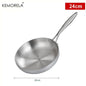 304 Stainless Steel Uncoated Frying Pan for Gas and Induction