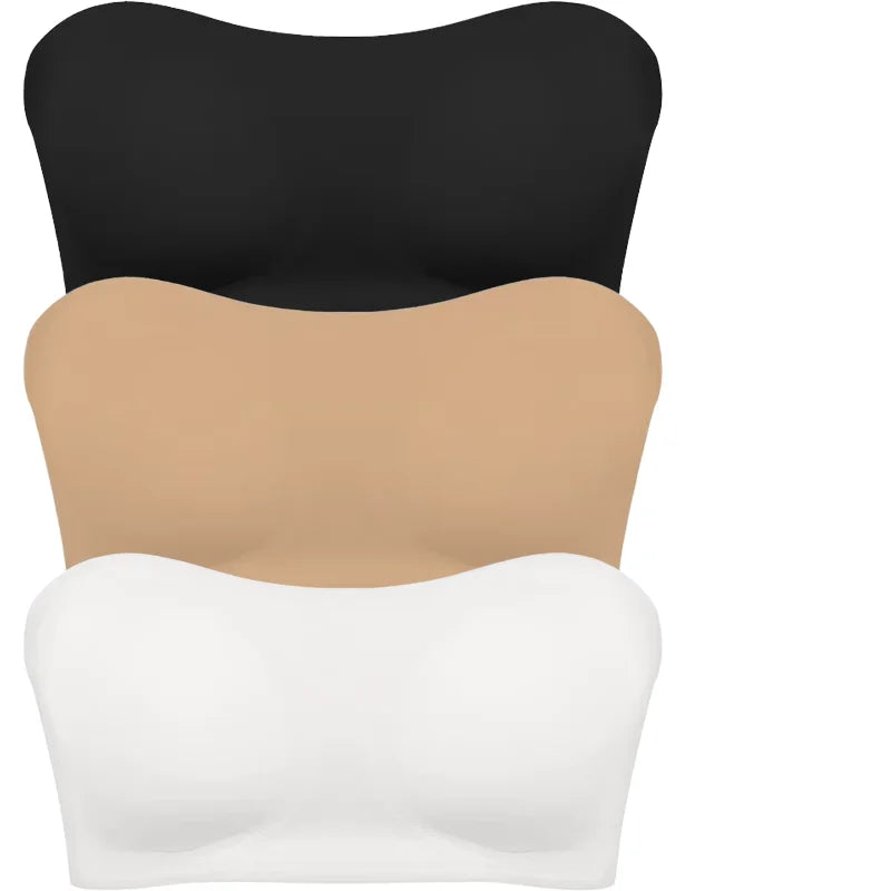 Women's Strapless Push Up Bra Removable Padded Seamless