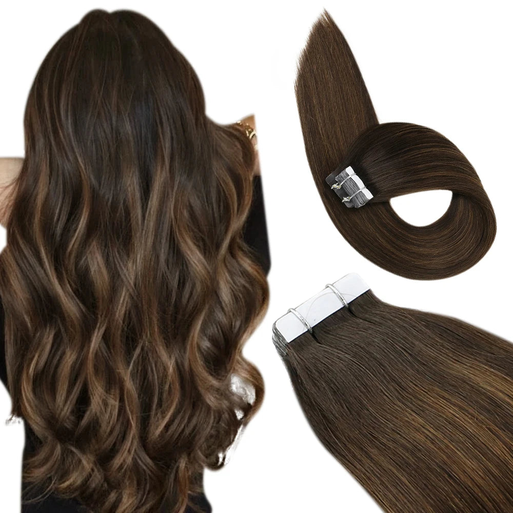Ugeat Tape In Hair Extensions Brazilian Remy Hair 20P/40P