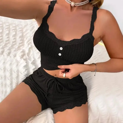 Women Summer Sexy Pajama Set Sleepwear Trousers