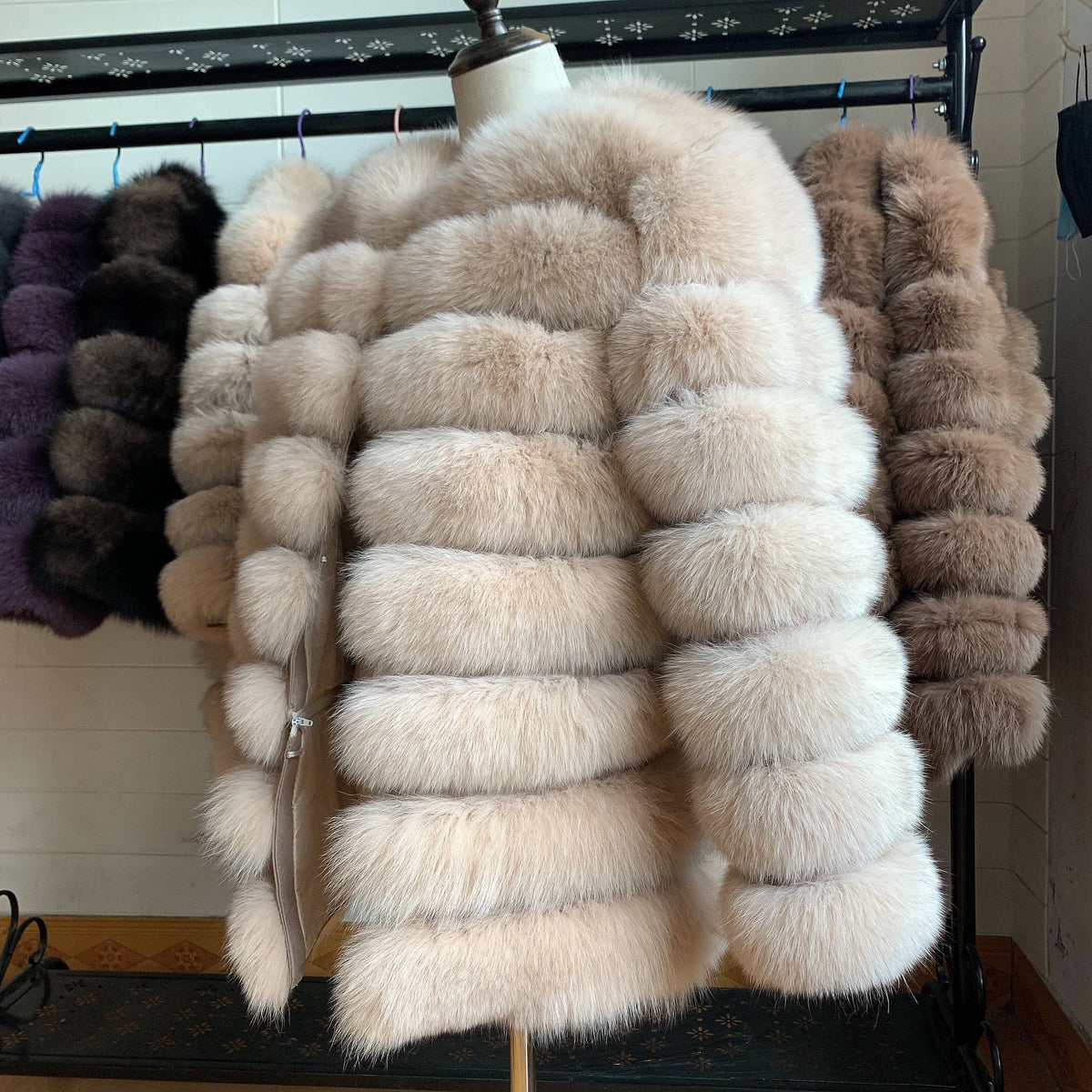 4in1 Real Fox Fur Coat for Women