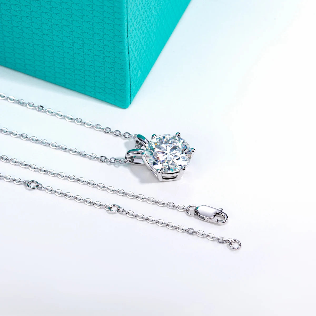 D Color Moissanite Diamond Pendant Necklace 18K Gold Plated