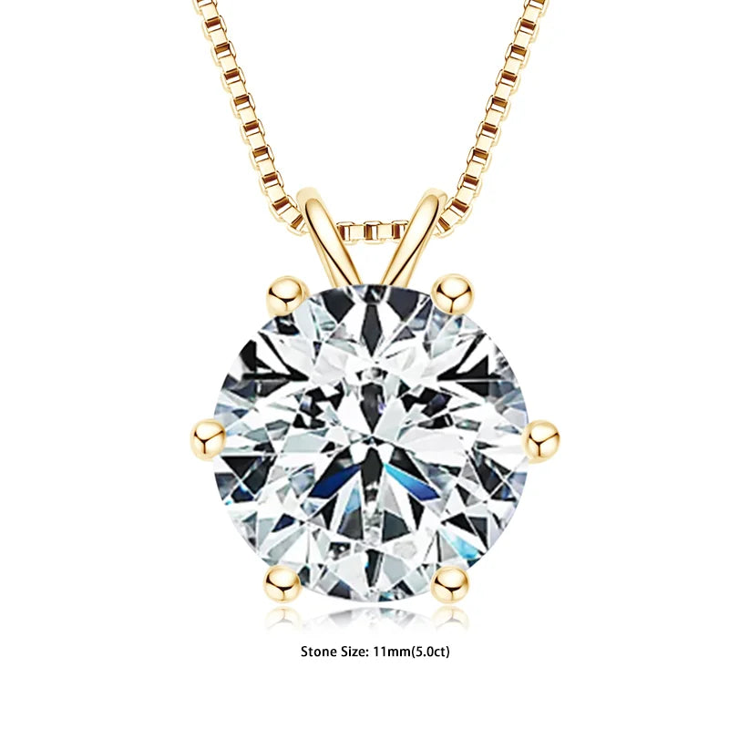 Moissanite Pendant Necklace 925 Sterling Silver Women
