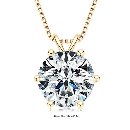 Moissanite Pendant Necklace 925 Sterling Silver Women