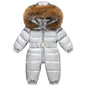 Children's Waterproof Hooded Down Snowsuit for Winter