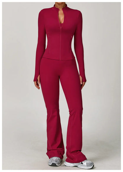 Yoga Suit Sports Set for Women Long Sleeve Athletic Wear
