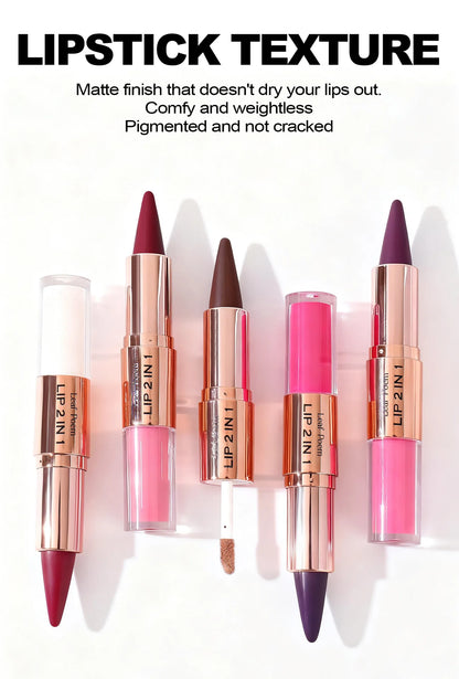 Waterproof Matte Black Lipstick and Lipgloss Duo