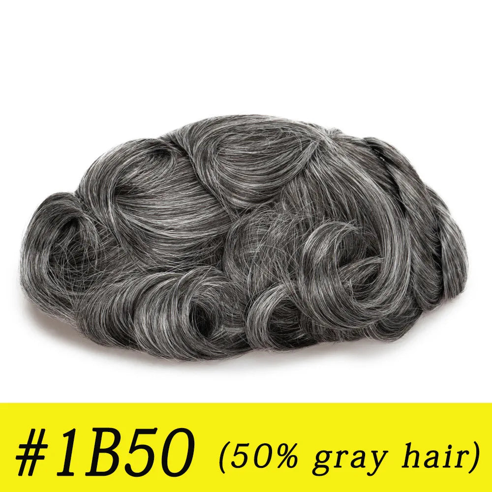 Thin Skin 0.03mm Natural Hair Toupee for Men