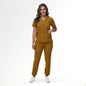 Stretchy V-Neck Nurse Scrub Set Jogger Pants