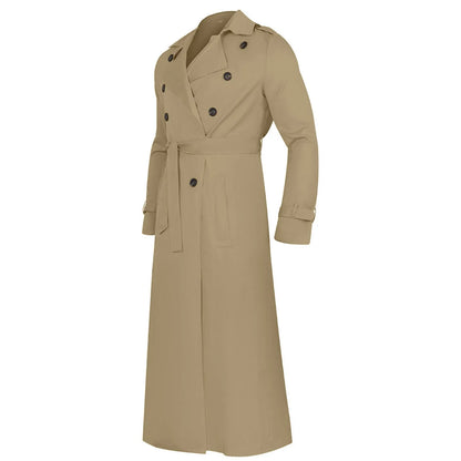 Men's Long Sleeve Extra Long Trench Coat