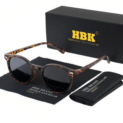 HBK Fashion Sunglasses Men Round TR90 Frame UV400