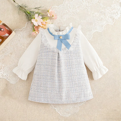 Plaid Cotton Long-Sleeve Baby Girl Dress